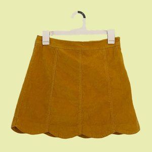 Altar'd State Yellow Corduroy Skirt